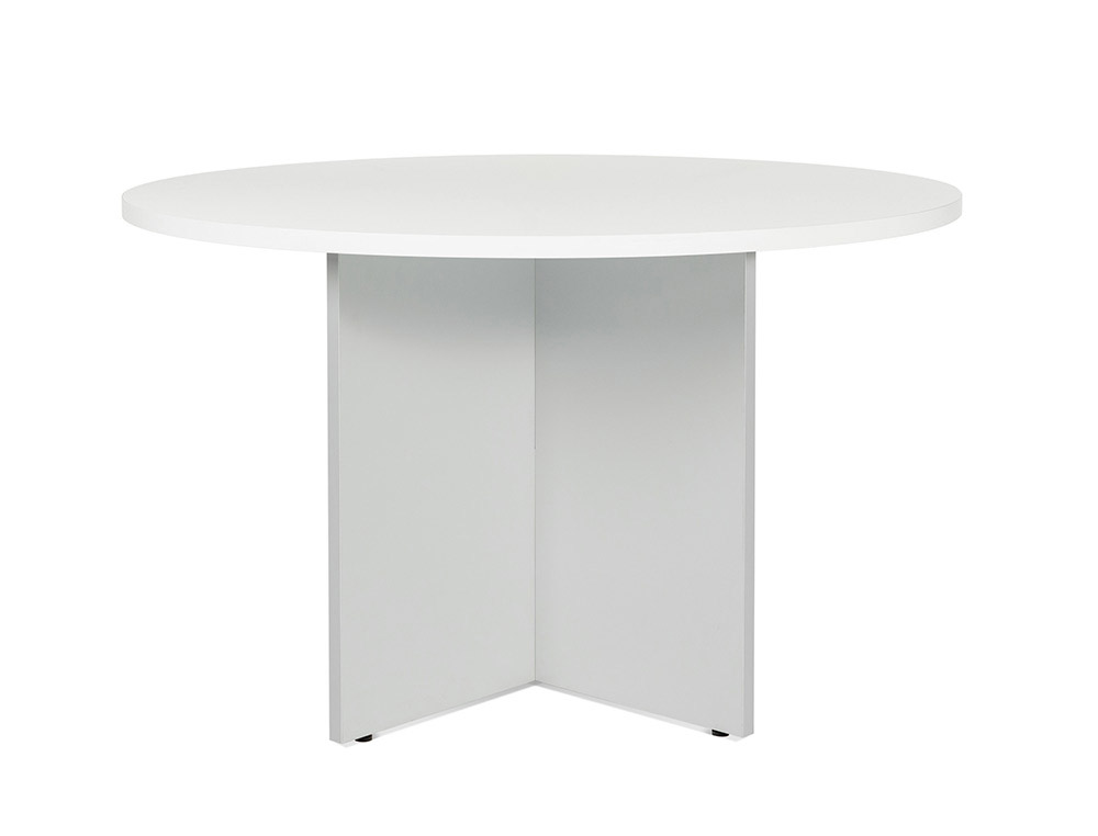 MESA DE REUNION ROCADA MEETING 3006AB04 ESTRUCTURA MADERA GRIS ALUMINIO EN ASPAS TABLERO MADERA BLANCO 120 CM