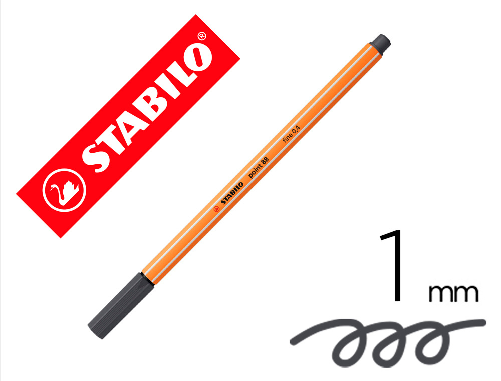 ROTULADOR STABILO PUNTA DE FIB RA POINT 88 GRIS AZULADO INTENSO PUNTA FINA 0,4MM