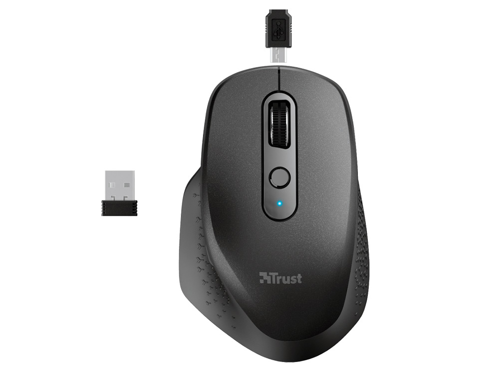 RATON TRUST OZAA OPTICO INALAMBRICO 2400DPI 6 BOTONES USB 2.0 NEGRO