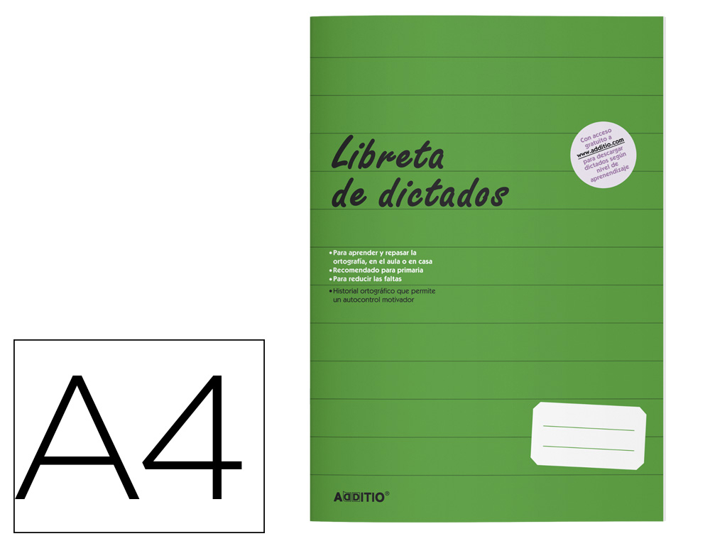 LIBRETA DE DICTADOS ADDITIO PRIMARIA 64 PAGINAS DIN A4