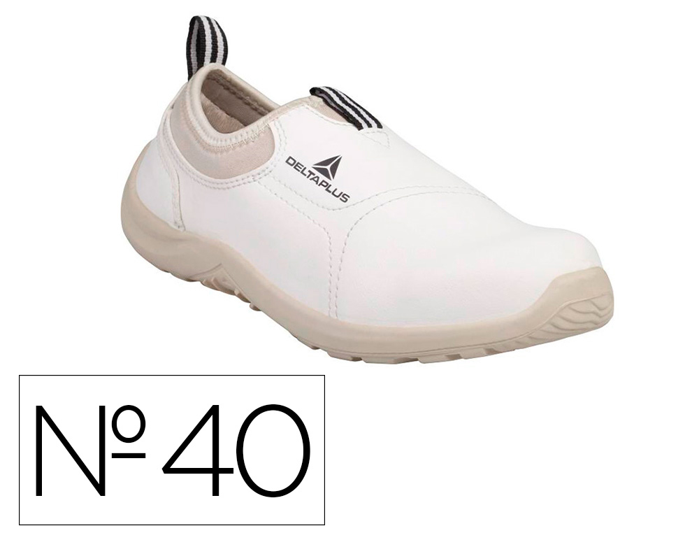 ZAPATOS DE SEGURIDAD DELTAPLUS MICROFIBRA PU SUELA PU MONO-DENSIDAD COLOR BLANCO TALLA 40
