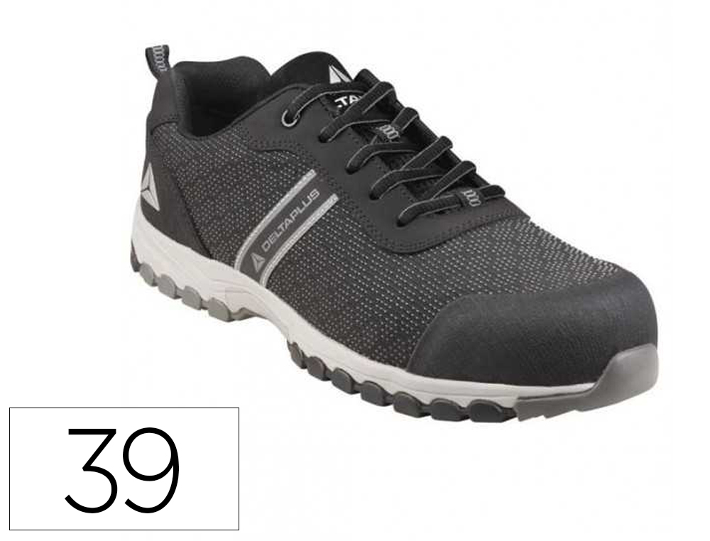 ZAPATO DE SEGURIDAD DELTAPLUS BOSTON DEPORTIVO POLIESTER CON REFUERZO TPU SUELA SELLADA NEGRO TALLA 39
