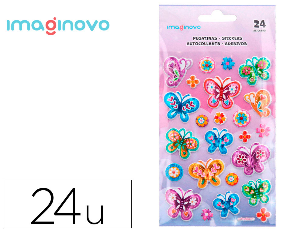 PEGATINAS IMAGINOVO MARIPOSAS MAGIC DREAMS CON RELIEVE 190X105 MM EN BLISTER