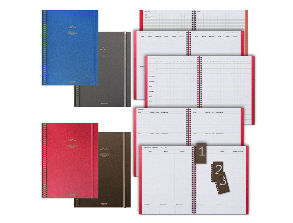 CUADERNO AULA PLANNER ADDITIO DIN A4 160 PAGINAS PLAN ANUAL Y MENSUAL CON PROGRAMACION Y EVALUACION