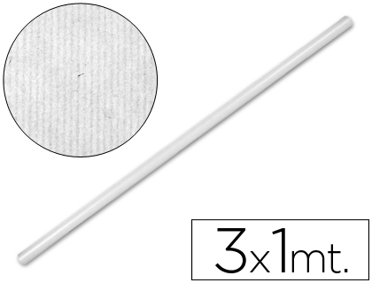 PAPEL KRAFT LIDERPAPEL BLANCO ROLLO 3X1 MT