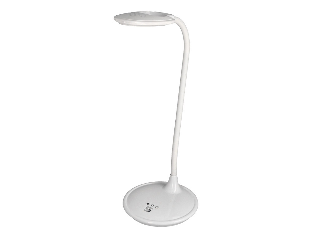 LAMPARA DE ESCRITORIO Q-CONNECT LED 5W 250 LM SENSOR 3 NIVELES COLOR CON LUPA ILUMINACION AJUSTABLE BLANCO ANCO