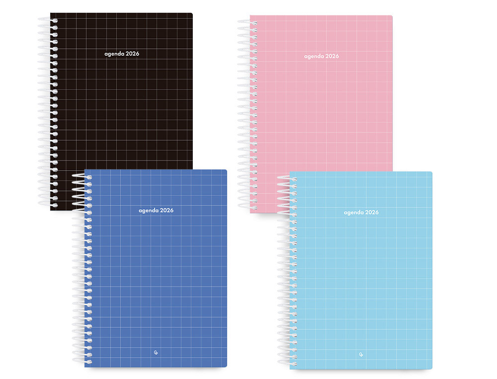 AGENDA ESPIRAL LIDERPAPEL 2026 GAZI EXPOSITOR DE 8 UNIDADES SURTIDAS