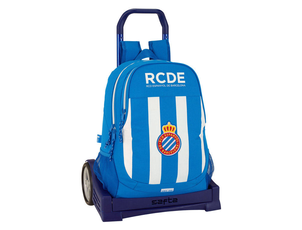 CARTERA ESCOLAR SAFTA CON CARRO R.C.D. ESPAOL 330X150X430 MM