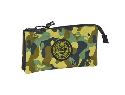 BOLSO ESCOLAR SAFTA PORTATODO PAUL FRANK CAMO TRIPLE 220X120X30 MM