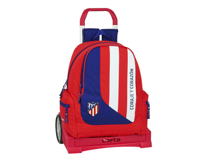 CARTERA ESCOLAR CON CARRO SAFTA ATCO. MADRID NEPTUNO MOCHILA GRANDE CONRUEDAS COMPACT EXTRAIBLE 330X220X450
