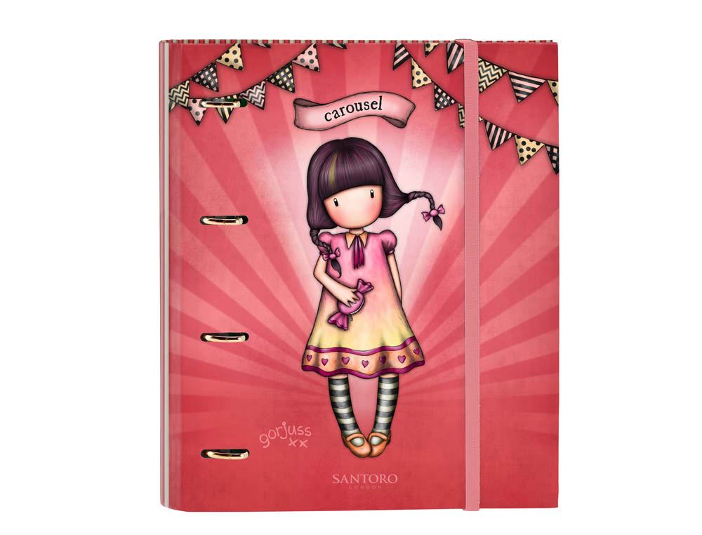 CARPETA 4 ANILLAS SAFTA A4 CON RECAMBIO 100 HOJAS GORJUSS FAIRGROUND 270X35X320 MM