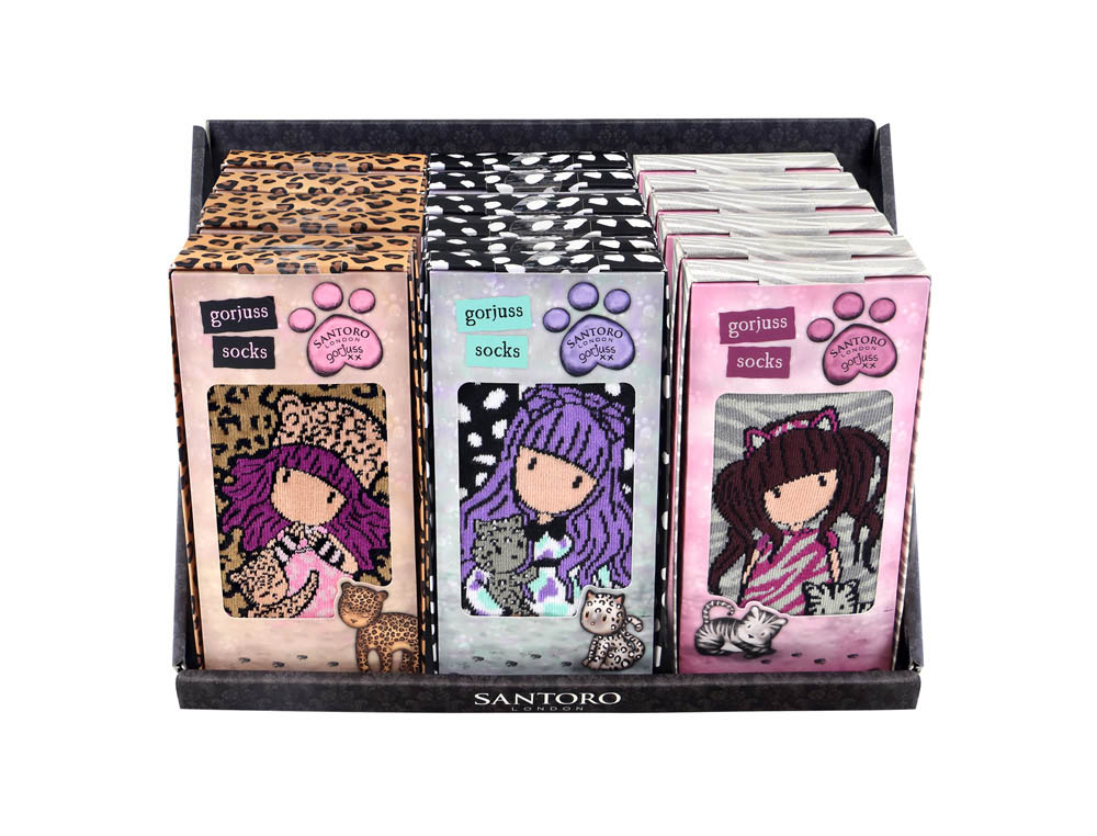 CALCETINES SAFTA SANTORO S GORJUSS WILD EXPOSITOR DE 18 UNIDADES SURTIDAS 310X165X205 MM