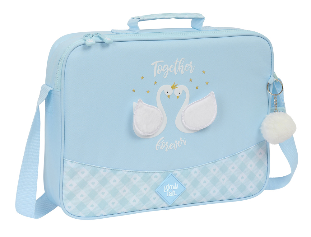 CARTERA SAFTA EXTRAESCOLARES GLOWLAB CISNES 60X380280 MM
