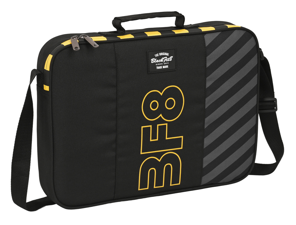 CARTERA SAFTA EXTRAESCOLARES RECICLADO BLACKFIT8 ZONE 60X380280 MM