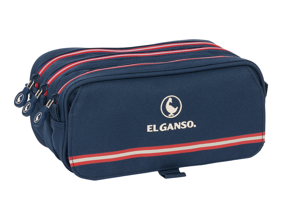 BOLSO ESCOLAR PORTATODO SAFTA TRIPLE BIG EL GANSO CLASSIC 80X215X100 MM