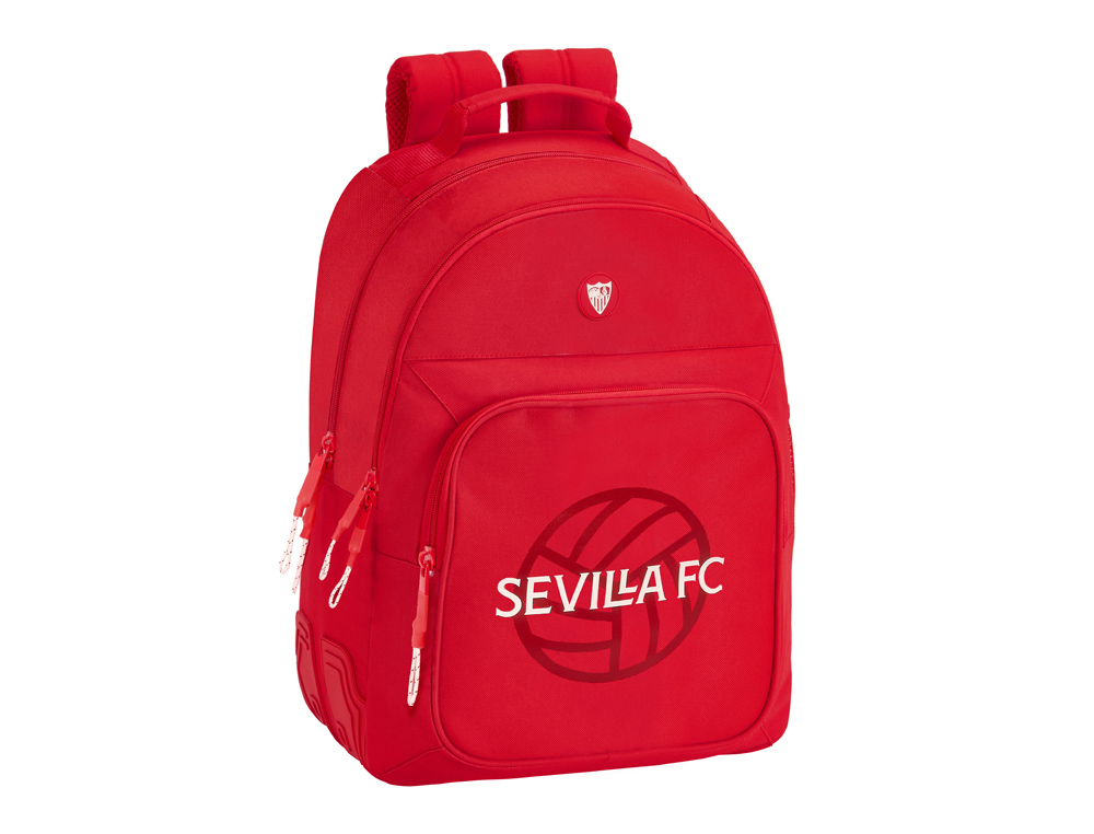 MOCHILA SAFTA DOBLE CON CANTONERAS ADAPTABLE A CARRO SEVILLA F.C. CORPORATIVA 420X320X150 MM
