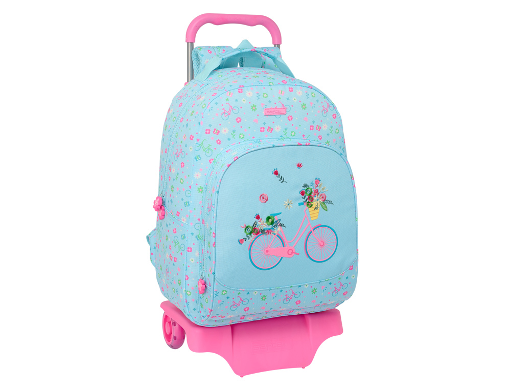 MOCHILA SAFTA MOD. 305 CON CARRO 905 RECICLADO BICICLETA 420X320X150 MM