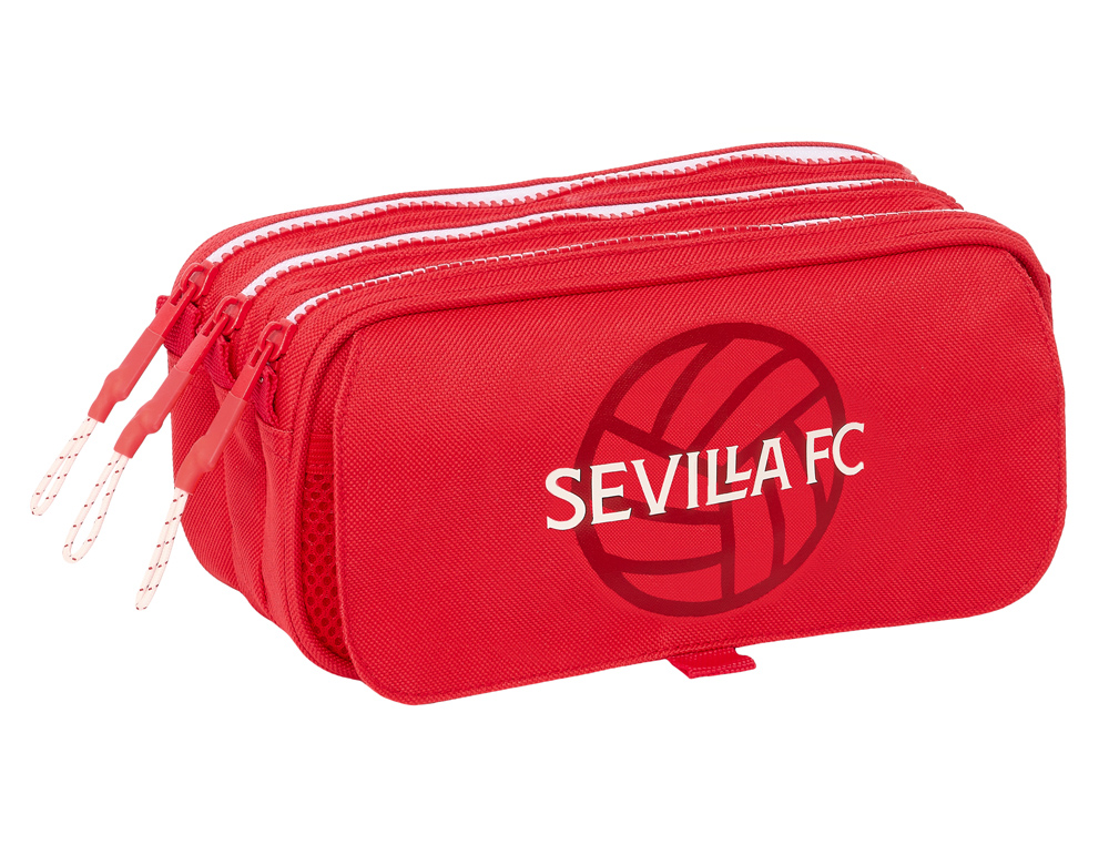 BOLSO ESCOLAR PORTATODO SAFTA TRIPLE BIG SEVILLA F.C. CORPORATIVA 100X215X80 MM