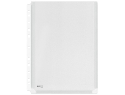 FUNDA MULTITALADRO LEITZ CON FUELLE DIN A4 CON REFUERZO 170 MC CRISTAL PACK DE 10 UNIDADES