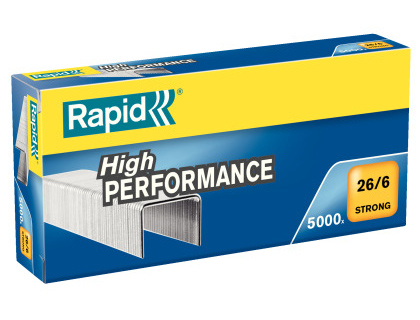 GRAPAS RAPID N 26/6 STRONG GALVANIZADA CAJA DE 5000 UNIDADES