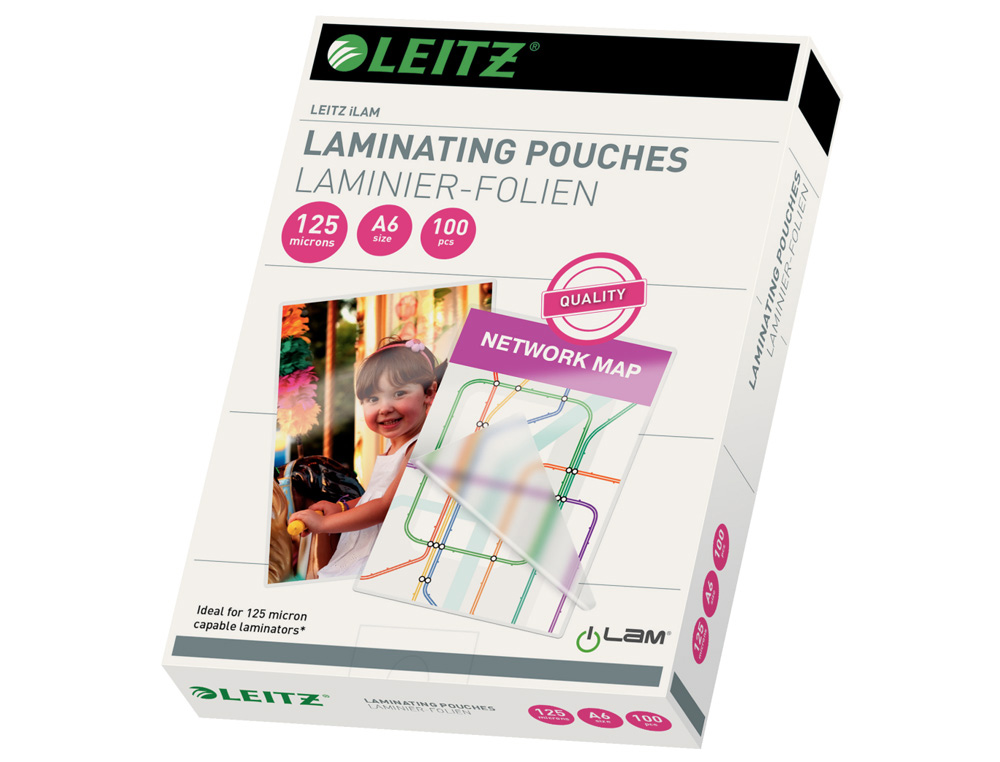 BOLSA DE PLASTIFICAR LEITZ DIN A6 125 MC CAJA DE 100 UNIDADES