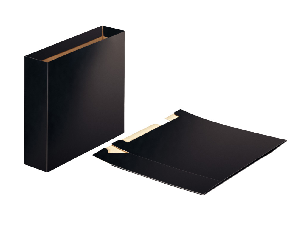 CAJA ARCHIVADOR ESSELTE CARTON BRILLANTE DIN A4 75MM COLOR NEGRO
