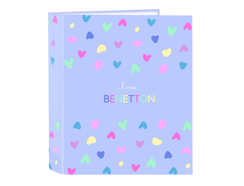 CARPETA CARTON FOLIO 4 ANILLAS SAFTA LOMO ANCHO BENETTON LILA