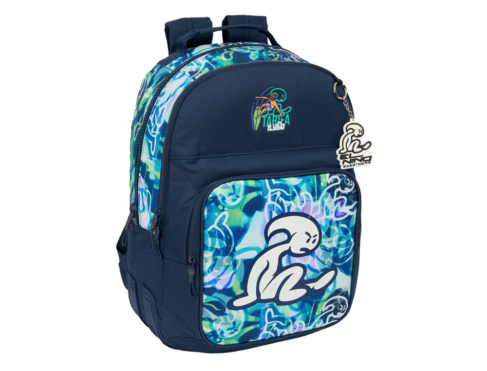 MOCHILA SAFTA DOBLE CON CANTONERAS ADAPTABLE A CARRO EL NIO KOOK 420X320X150 MM