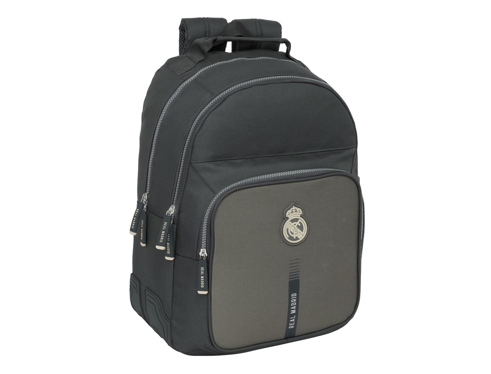 MOCHILA SAFTA DOBLE CON CANTONERAS ADAPTABLE A CARRO REAL MADRID 3 EQUIPACION 24/25 420X320X150 MM