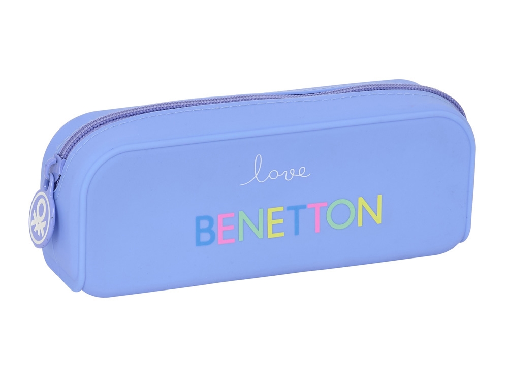 BOLSO ESCOLAR PORTATODO SAFTA SILICONA BENETTON LILA 75X185X55 MM