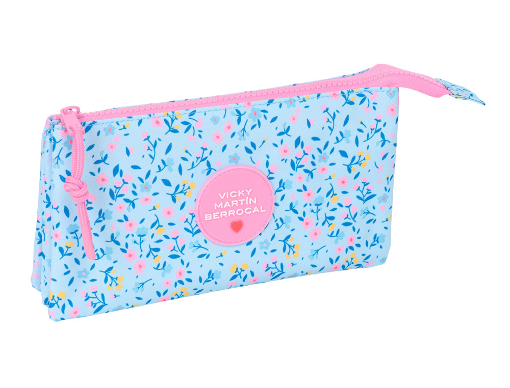 BOLSO ESCOLAR PORTATODO SAFTA TRIPLE VICKY MARTIN BERROCAL PARAISO 120X220X30 MM