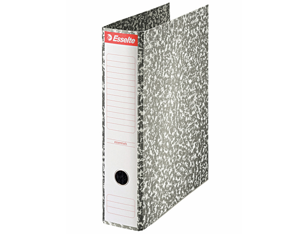 ARCHIVADOR DE PALANCA ESSELTE CARTON JASPEADO FOLIO LOMO 75 MM COLOR GRIS