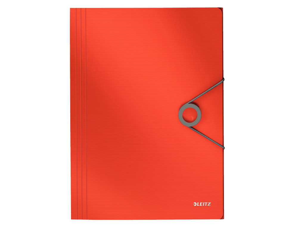 CARPETA LEITZ SOLID GOMAS TRES SOLAPAS DIN A4 COLOR ROJO