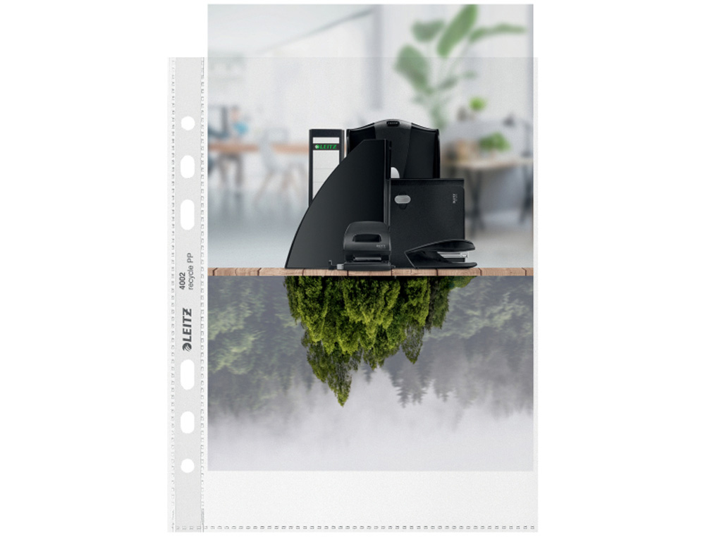 FUNDA MULTITALADRO LEITZ RECYCLE DIN A5 6 TALADROS POLIPROPILENO 100 MC PIEL DE NARANJA CON REFUERZO BOLSA DE