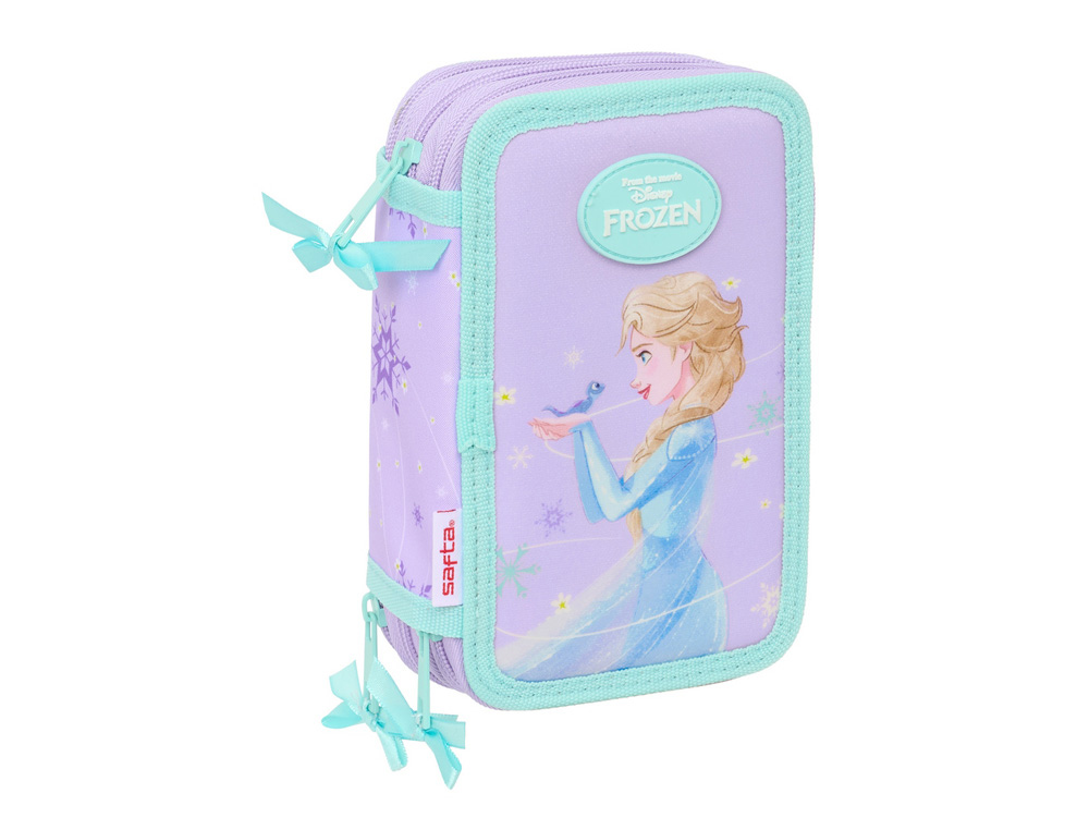PLUMIER ESCOLAR SAFTA TRIPLE 37 PIEZAS FROZEN SPIRIT 195X125X55 MM