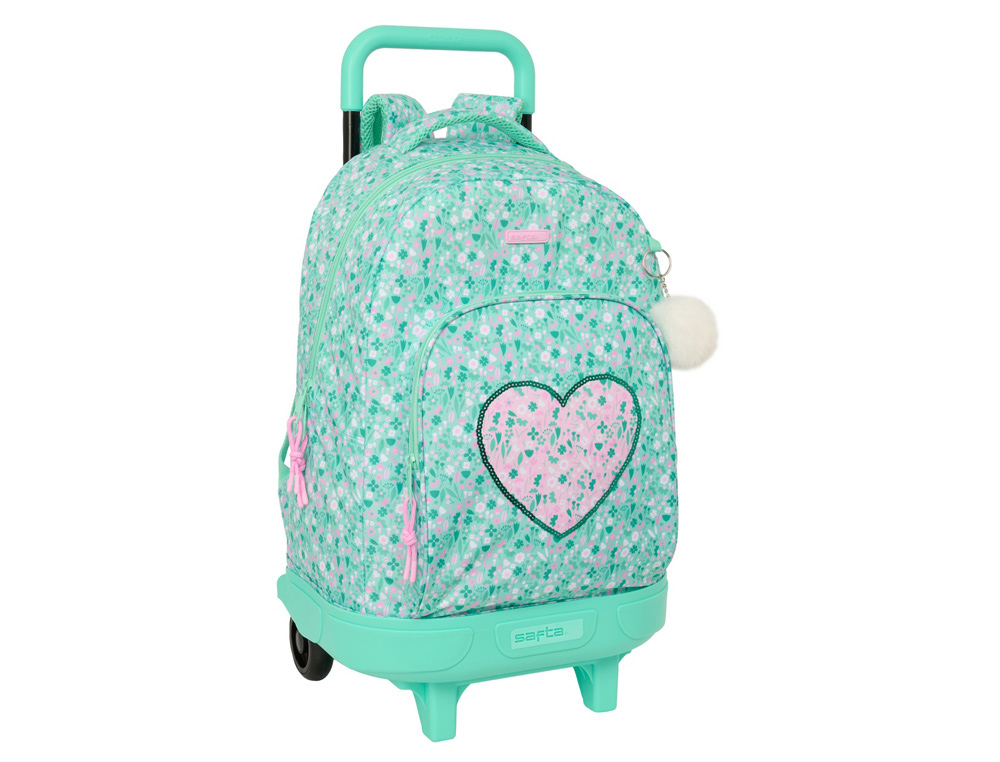 MOCHILA SAFTA GRANDE CON RUEDAS COMPACT EXTRAIBLE CUORE 450X330X220 MM