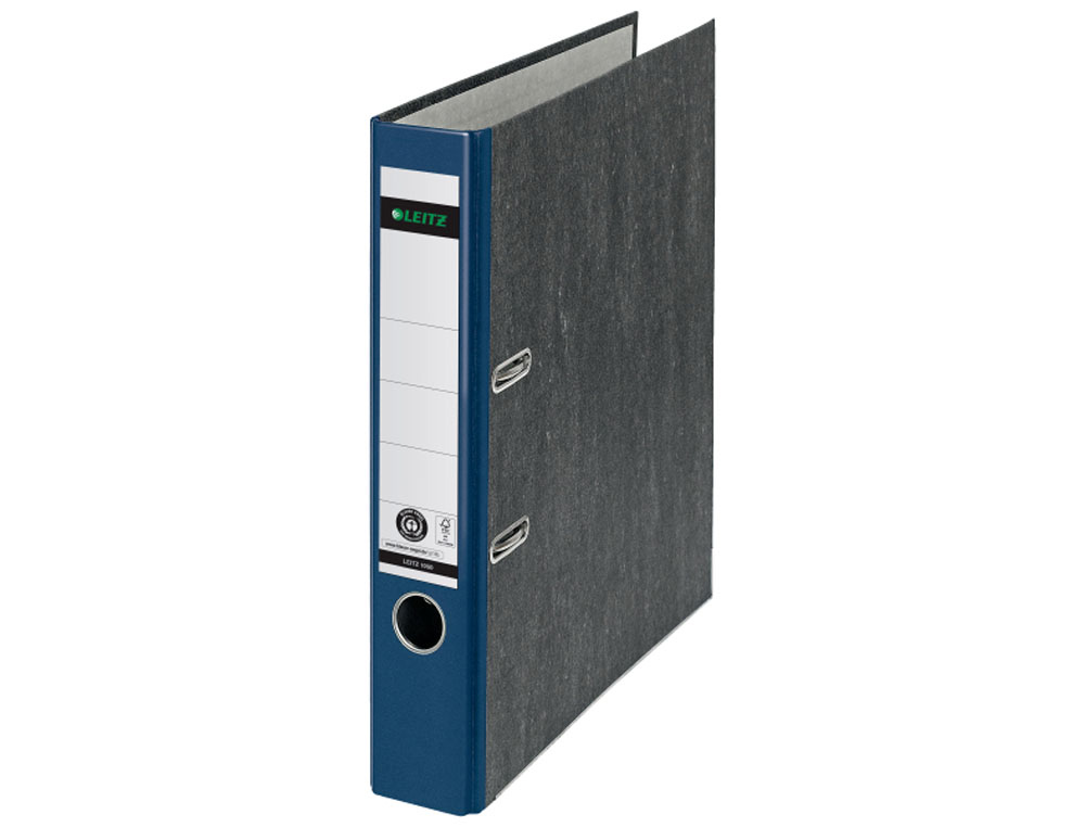 ARCHIVADOR DE PALANCA LEITZ 180 CO2 NEUTRAL DIN A4 CARTON JASPEADO LOMO 52 MM COLOR AZUL