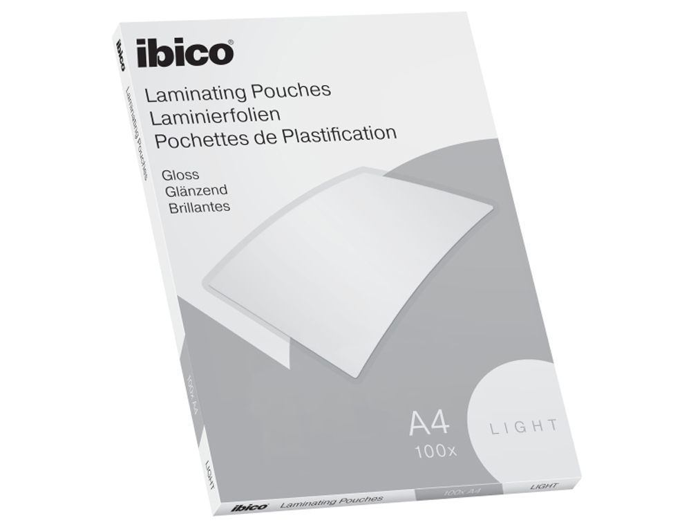 BOLSA DE PLASTIFICAR IBICO DIN A4 LIGHT CAJA DE 100 UNIDADES