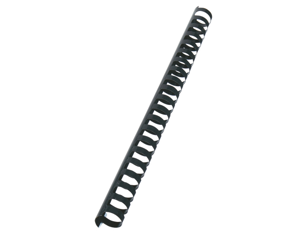 CANUTILLO GBC 22 MM PLASTICO NEGRO CAJA DE 100 UNIDADES