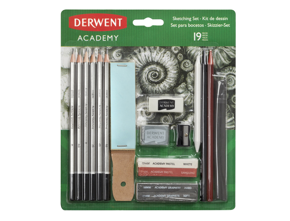 KIT PARA SKETCHING DERWENT 19 PIEZAS