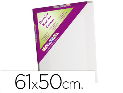 BASTIDOR LIDERPAPEL12F LIENZO GRAPADO TRASERO ALGODON 100% MARCO PAWLONIA 1,8X3,8 CM BORDES MADERA 61X50 CM