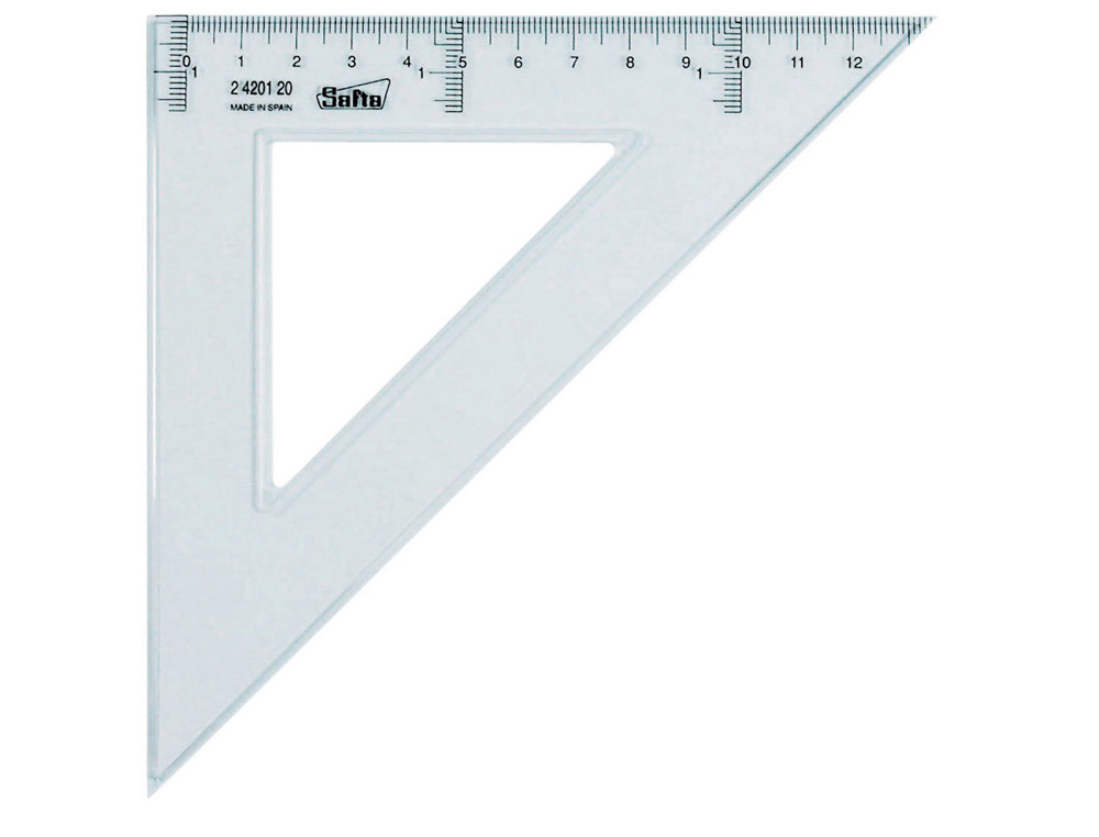 ESCUADRA TRANSPARENTE 20 CM