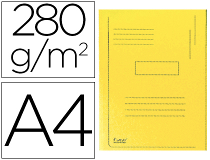 SUBCARPETA CARTULINA RECICLADA EXACOMPTA A4 AMARILLO 280G/M2 CON 2 SOLAPAS INTERIOR