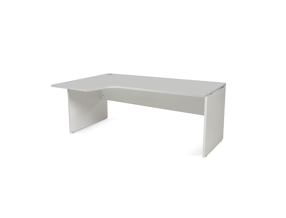 MESA ROCADA SERIE WORK 180X120 CM IZQUIERDA ACABADO AN02 GRIS/GRIS