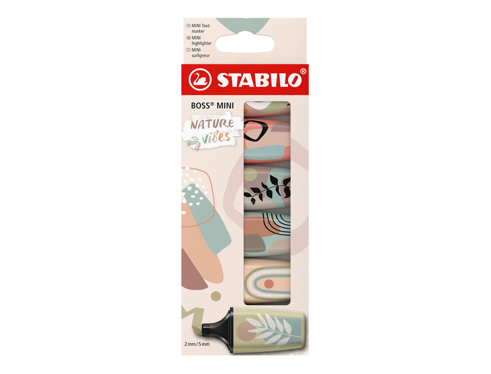 ROTULADOR STABILO BOSS MINI NATUREVIBES ESTUCHE DE 6 UNIDADES COLORES SURTIDOS