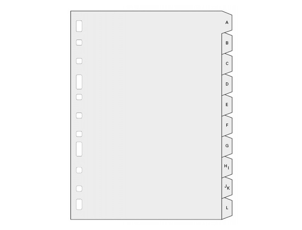 SEPARADOR ALFABETICO MULTIFIN 3005 PLASTICO FOLIO NATURAL 20 PESTAÑAS 215X310 MM