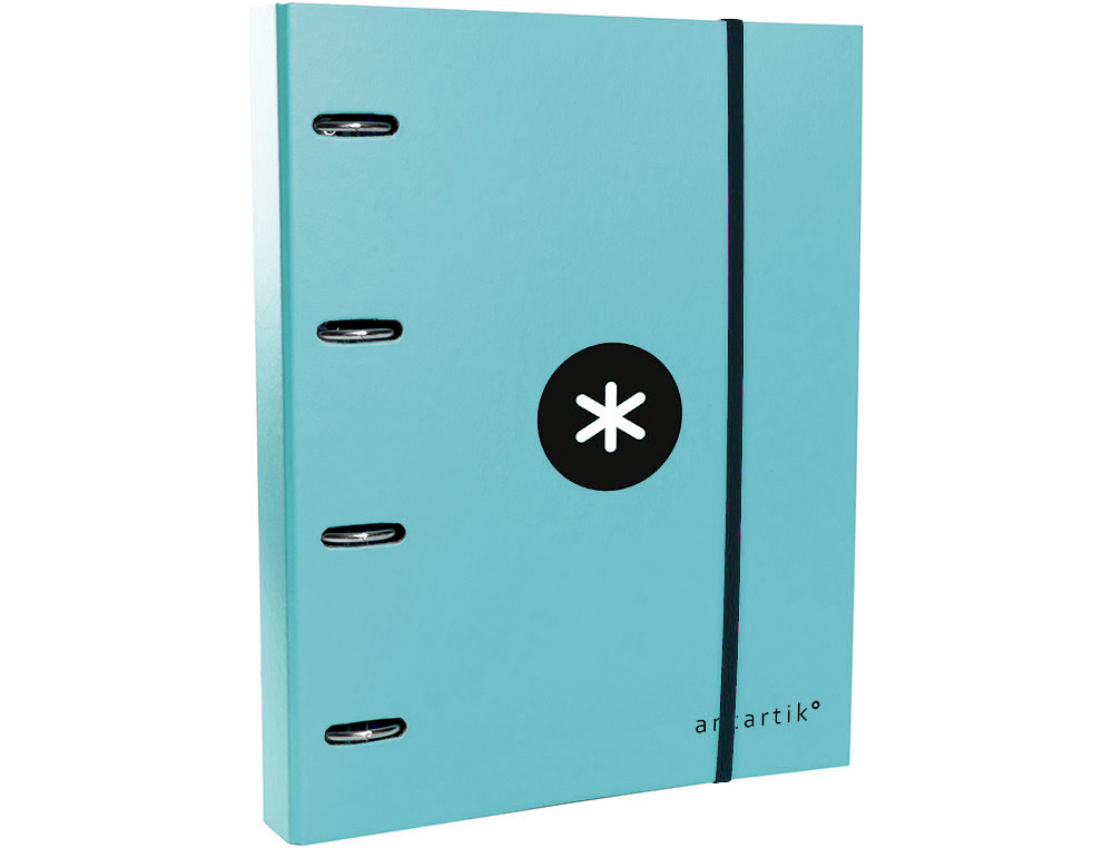 CARPETA CON RECAMBIO ANTARTIK A4 CUADRO 5MM FORRADA 4 ANILLAS 40MM REDONDAS CON SOLAPA COLOR MENTA