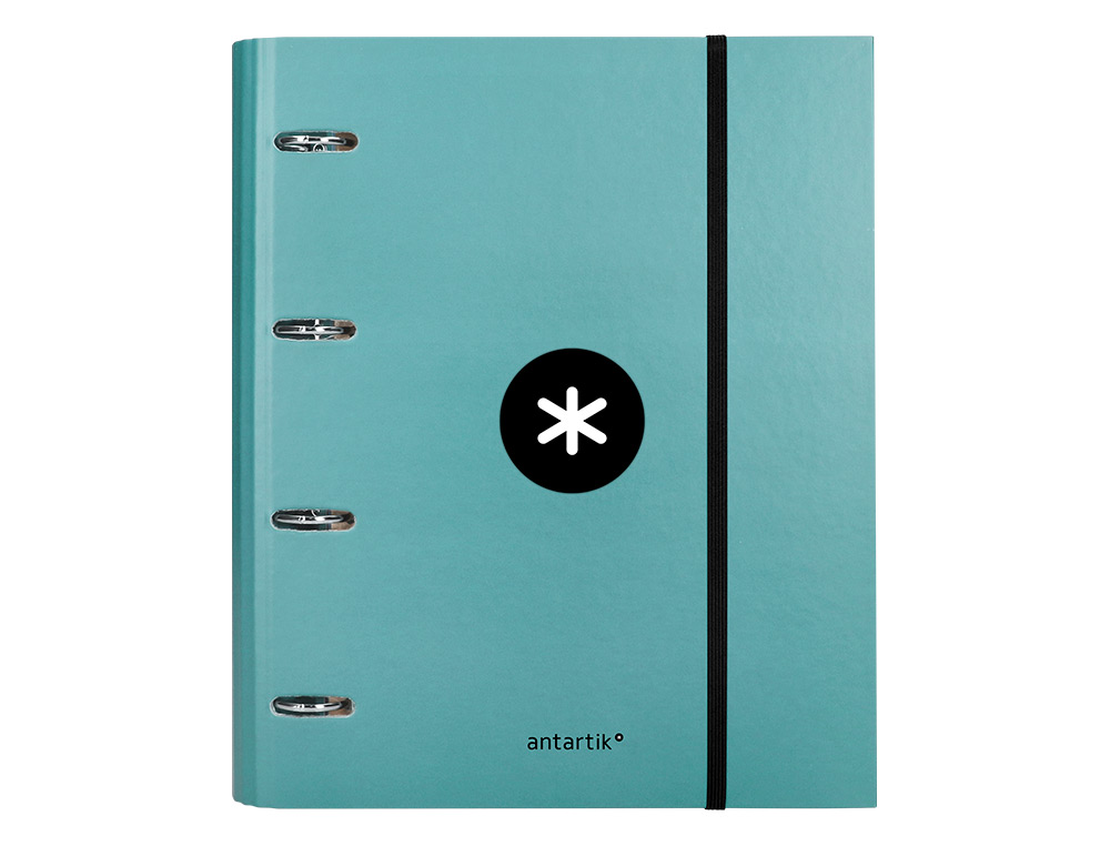 CARPETA CON RECAMBIO ANTARTIK A4 CUADRO 5MM FORRADA 4 ANILLAS 40MM REDONDAS CON SOLAPA COLOR MENTA