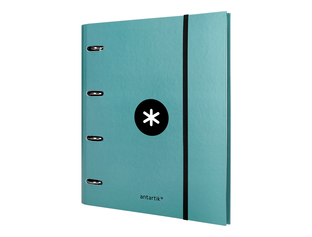 CARPETA CON RECAMBIO ANTARTIK A4 CUADRO 5MM FORRADA 4 ANILLAS 40MM REDONDAS CON SOLAPA COLOR MENTA