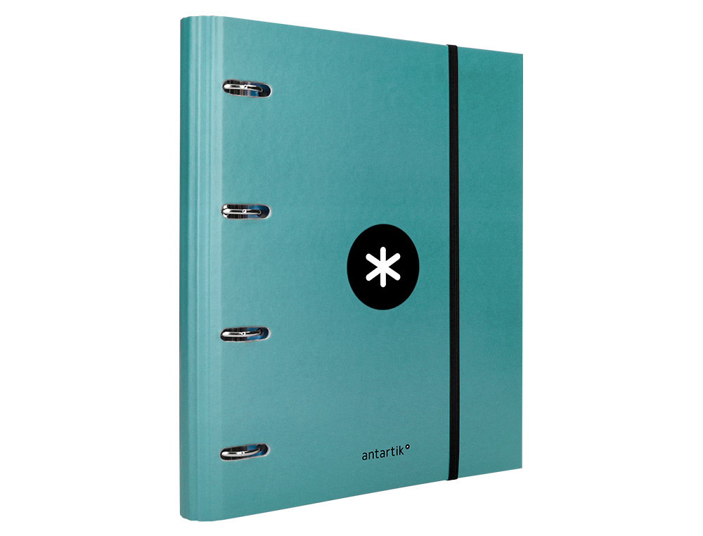 CARPETA CON RECAMBIO ANTARTIK A4 CUADRO 5MM FORRADA 4 ANILLAS 40MM REDONDAS CON SOLAPA COLOR MENTA